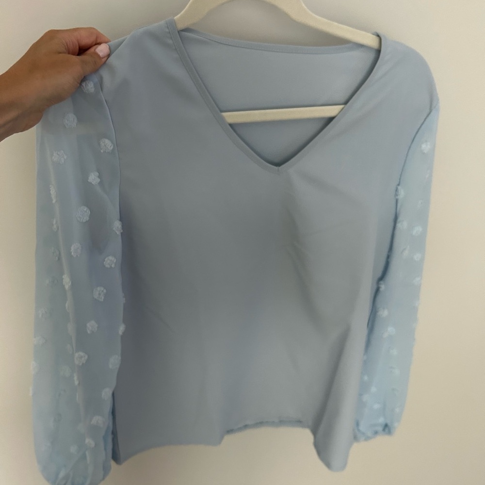 Blue see through blouse